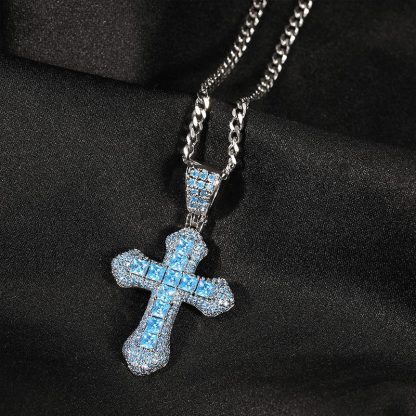 Sotiya Cross Design Faith Radiant Cut Men's Necklace-Sotiya