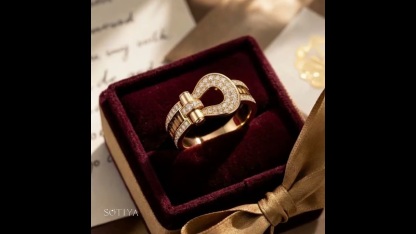 Sotiya Shackle Buckle Coffee Unisex Cocktail Ring Sterling Silver
