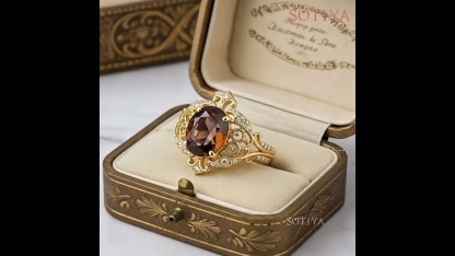 Sotiya Rococo Oval Cut Coffee Engagement Ring Sterling Silver