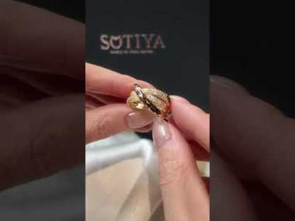 Sotiya Cross Leopard Print Coffee Enamel Ring Sterling Silver