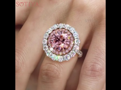 Sotiya Double Halo Round Cut Engagement Ring Sterling Silver