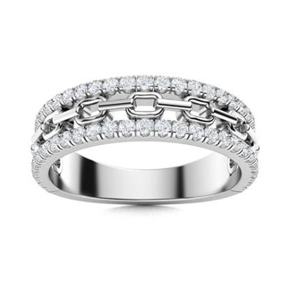 Sotiya Chain Link Unisex Wedding Ring Sterling Silver-Sotiya