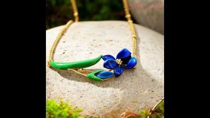 Sotiya Artist Collection Famous Painting Irises Inspired Enamel Necklace