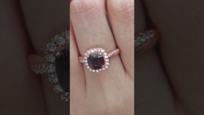 Sotiya Twist Shank Halo Coffee Cushion Cut Engagement Ring Sterling Silver