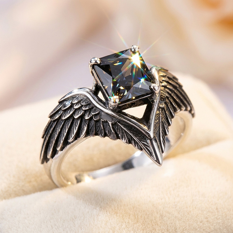 Sotiya Duskendale Three-eyed Crow Wing Radiant Cut Cocktail Ring Sterling Silver-Sotiya