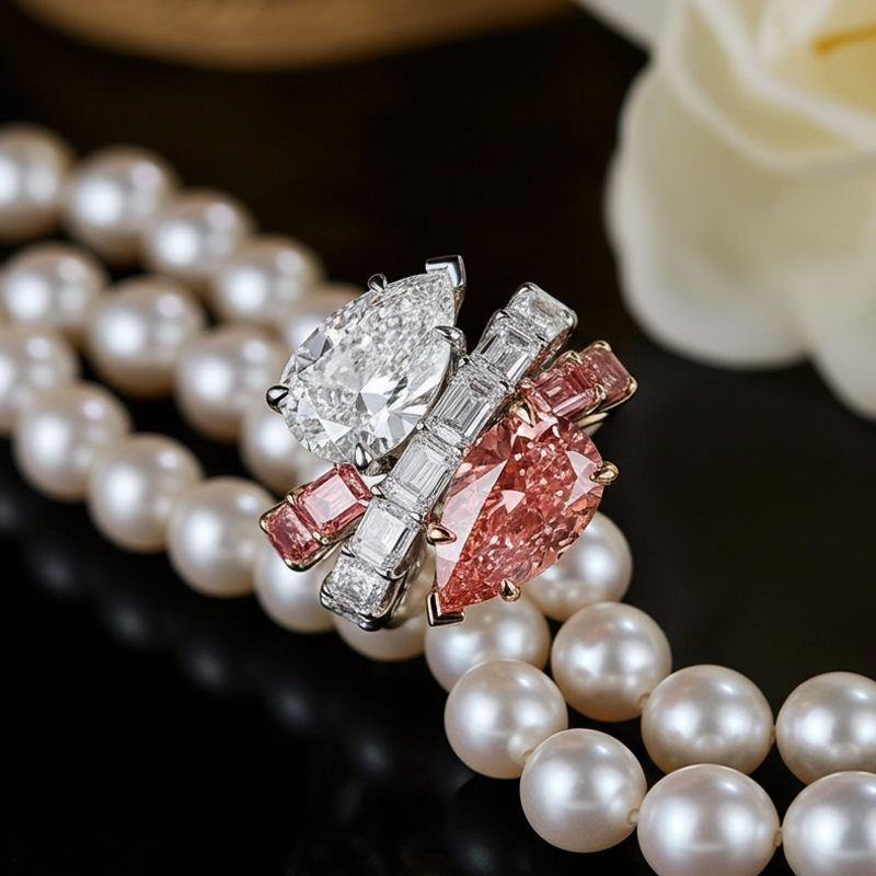 Sotiya Toi et Moi Crossover Pear Cut Two Stone Engagement Ring Sterling Silver-Sotiya