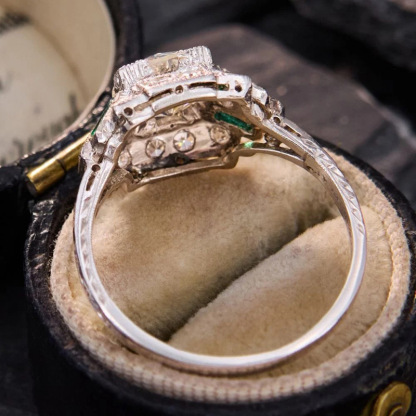 Sotiya Art Deco Round Cut Engagement Ring Sterling Silver-Sotiya