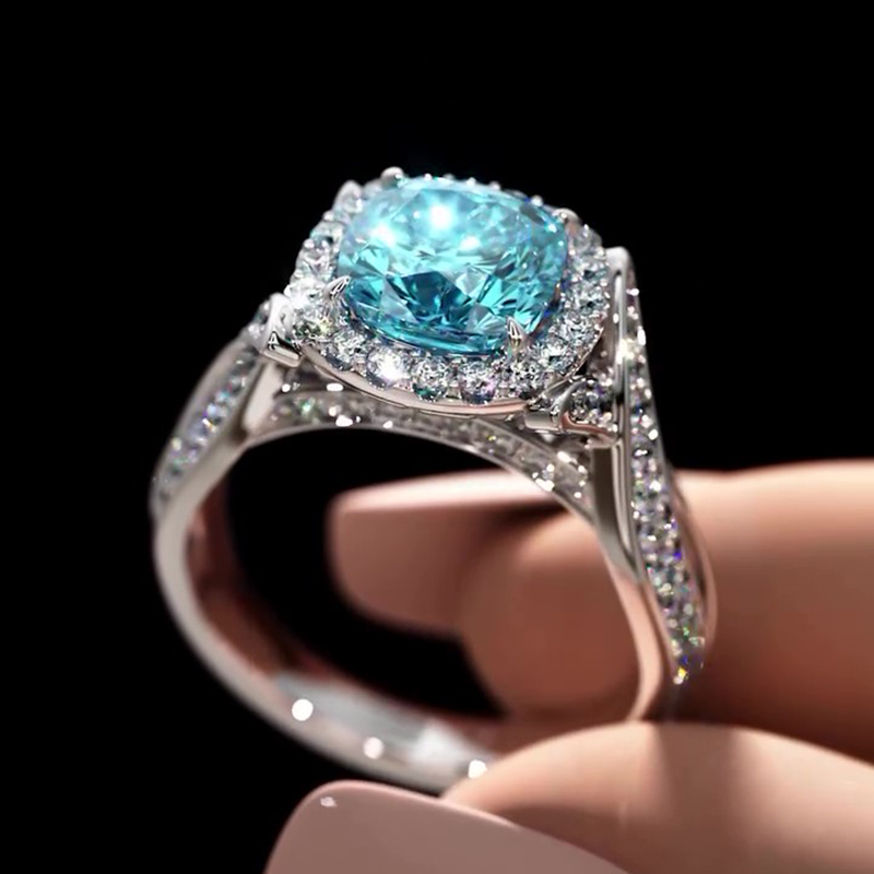 Sotiya Twist Halo Cathedral Cushion Cut Engagement Ring Sterling Silver-Sotiya