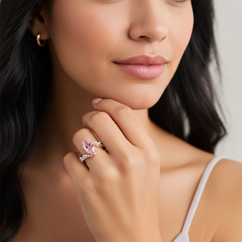 Sotiya Marquise Cut Bypass Engagement Ring Sterling Silver