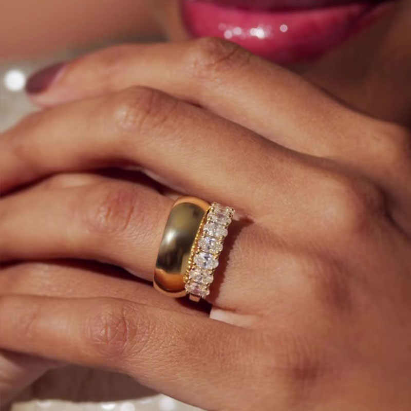 Sotiya 8mm Classic Yellow Gold Tone Men's Wedding Ring Tungsten Steel-Sotiya