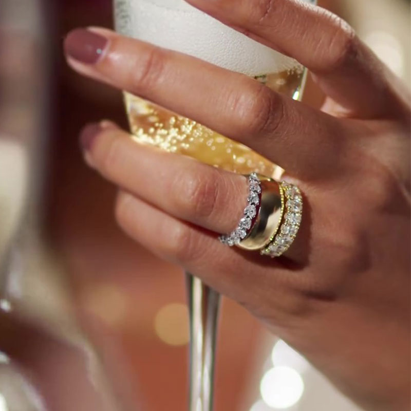 Sotiya Round Cut Eternity Ring Sterling Silver-Sotiya