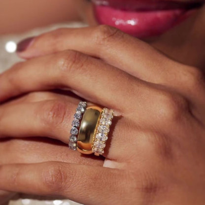 Sotiya Round Cut Eternity Ring Sterling Silver-Sotiya