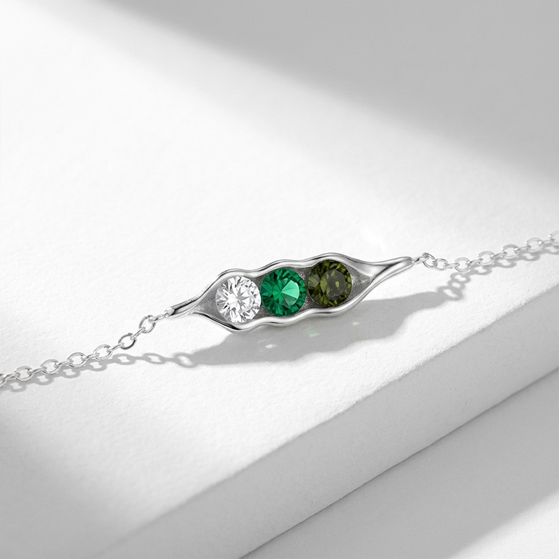 Sotiya Personalized 12 Birthstone Pea Bracelet Mother's Day Gift-Sotiya