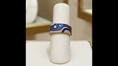 Sotiya Artist Collection Famous Painting Starry Night Opal Engagement Ring Sterling Silver