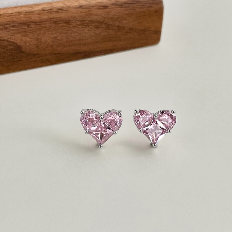 Sotiya Heart Shaped Radiant Cut Stud Earrings Sterling Silver-Sotiya