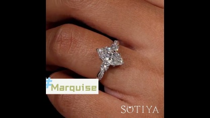 Sotiya Marquise Cut Three Stone Twist Engagement Ring Sterling Silver