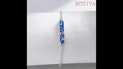 Sotiya Artist Collection Famous Painting Starry Night Inspired Enamel Couple Bracelet Sterling Silver