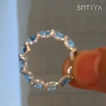 Sotiya Oval Cut Eternity Ring Sterling Silver