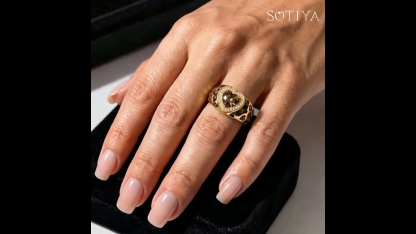 Sotiya Leopard Print Coffee Halo Heart Cut Enamel Engagement Ring Sterling Silver