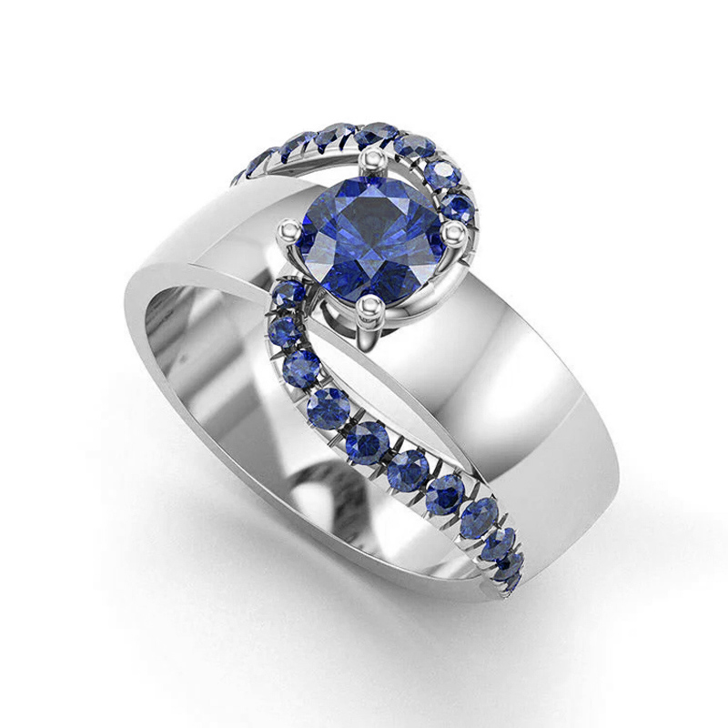 Sotiya Bypass Round Cut Cigar Coffee Engagement Ring Sterling Silver