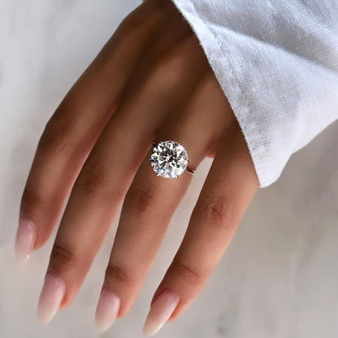 Sotiya Simple Solitaire Round Cut Moissanite Engagement Ring Sterling Silver-Sotiya