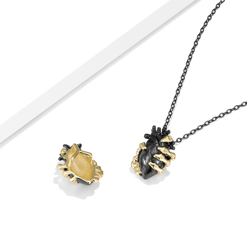 Sotiya Skeleton Hand Holding the Heart Necklace Sterling Silver-Sotiya