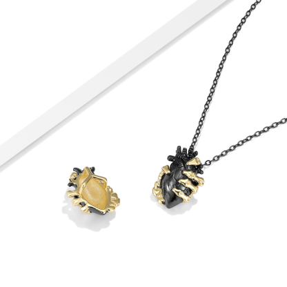 Sotiya Skeleton Hand Holding the Heart Necklace Sterling Silver-Sotiya