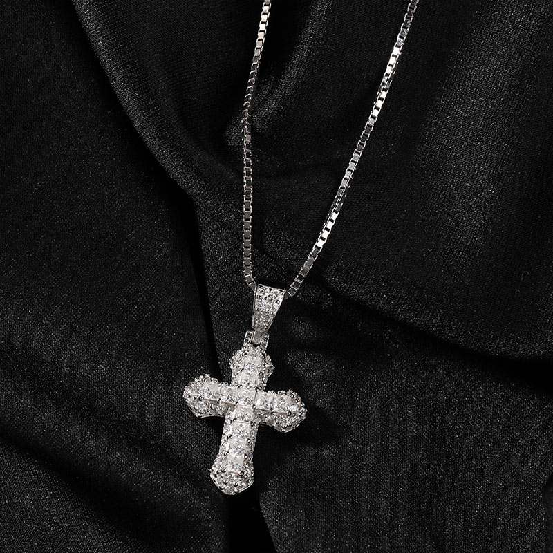 Sotiya Cross Design Faith Radiant Cut Men's Necklace-Sotiya
