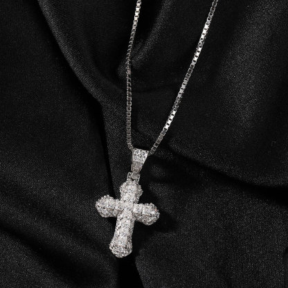 Sotiya Cross Design Faith Radiant Cut Men's Necklace-Sotiya