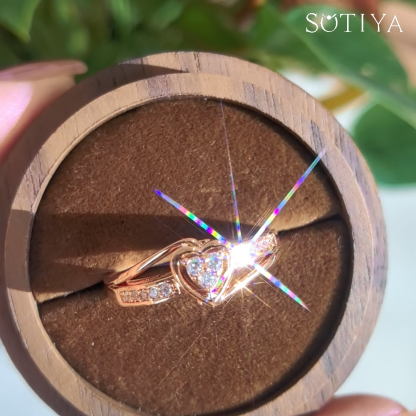 Sotiya Heart Shaped Rose Gold Tone Promise Ring Sterling Silver