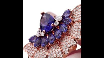 Sotiya Peacock Inspired Pear Cut Cocktail Ring Sterling Silver