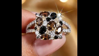 Sotiya Micro Pave Coffee Ombre Multi Colored Ring Sterling Silver