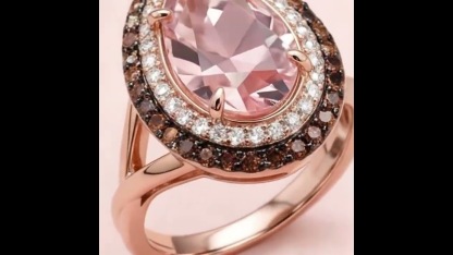 Sotiya Double Halo Pear Cut Pink Coffee Engagement Ring Sterling Silver