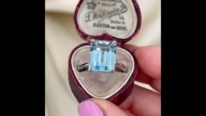 Sotiya Solitaire Emerald Cut Aquamarine Engagement Ring Sterling Silver