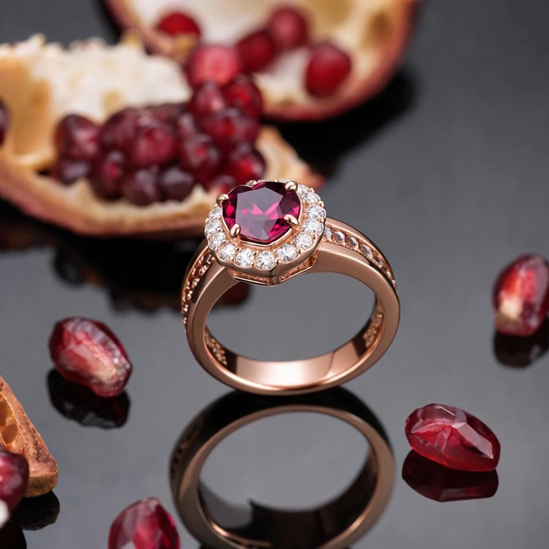 Sotiya Halo Heart Cut Coffee Engagement Ring Sterling Silver-Sotiya