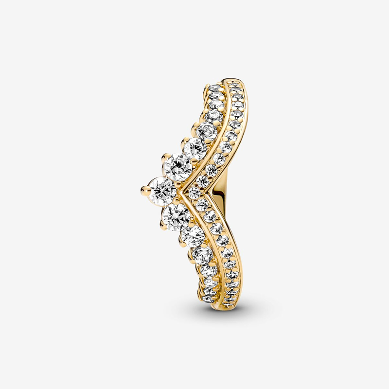 Sotiya V Shape Crown Design Women's Wedding Ring Yellow Gold Kellie Contour Band Sterling Silver-Sotiya