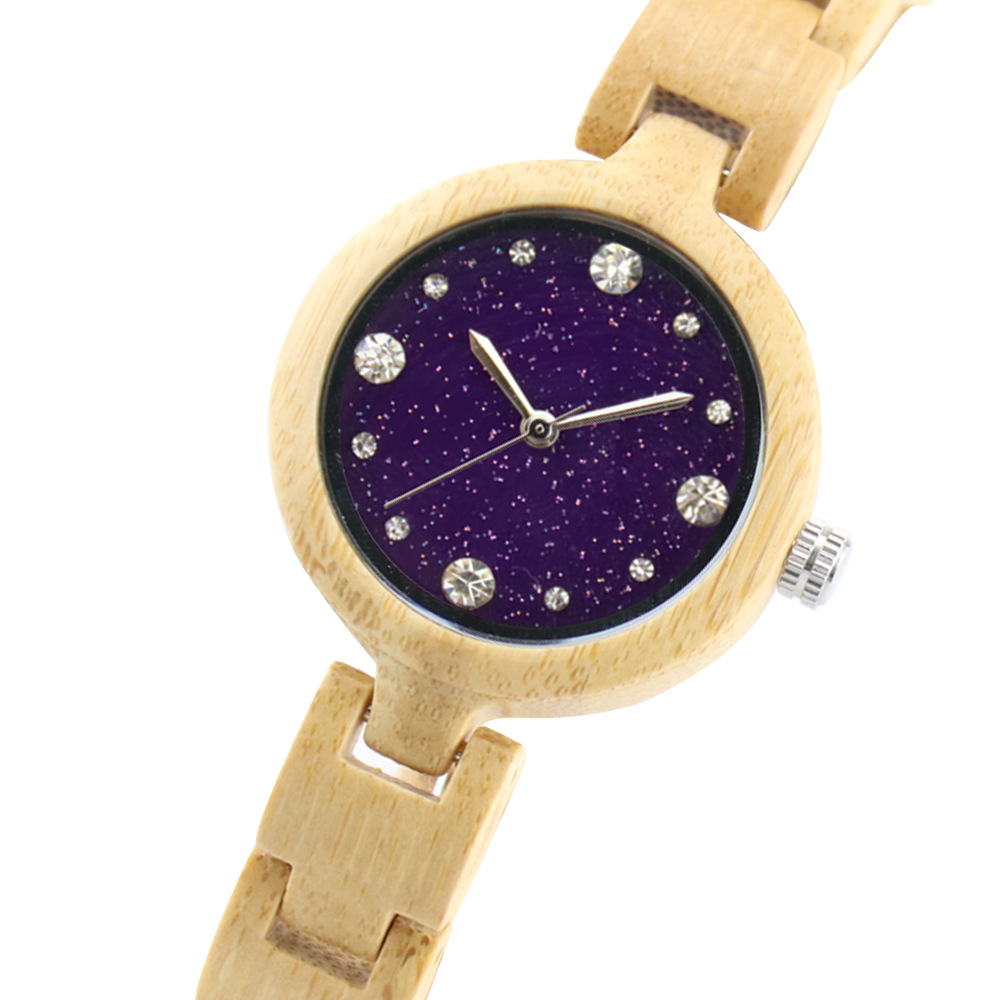 Sotiya White/Red/Purple/Black Dial Quartz Coffee Wooden Watch-Sotiya