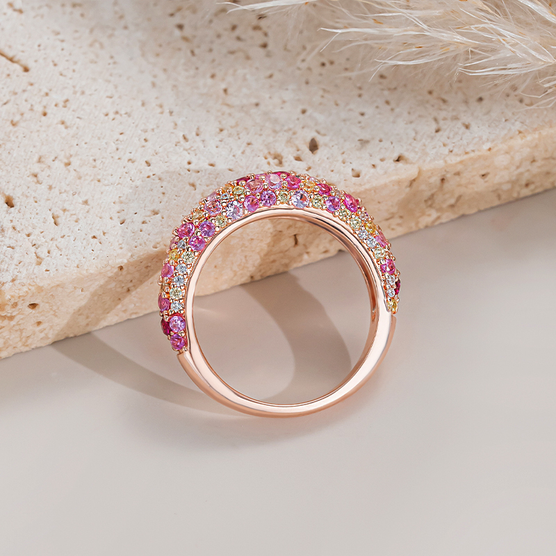 Sotiya Multi Colored Stones Women's Wedding Ring Sterling Silver-Sotiya