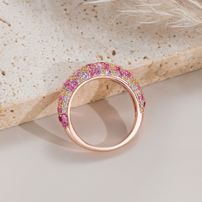 Sotiya Multi Colored Stones Women's Wedding Ring Sterling Silver-Sotiya