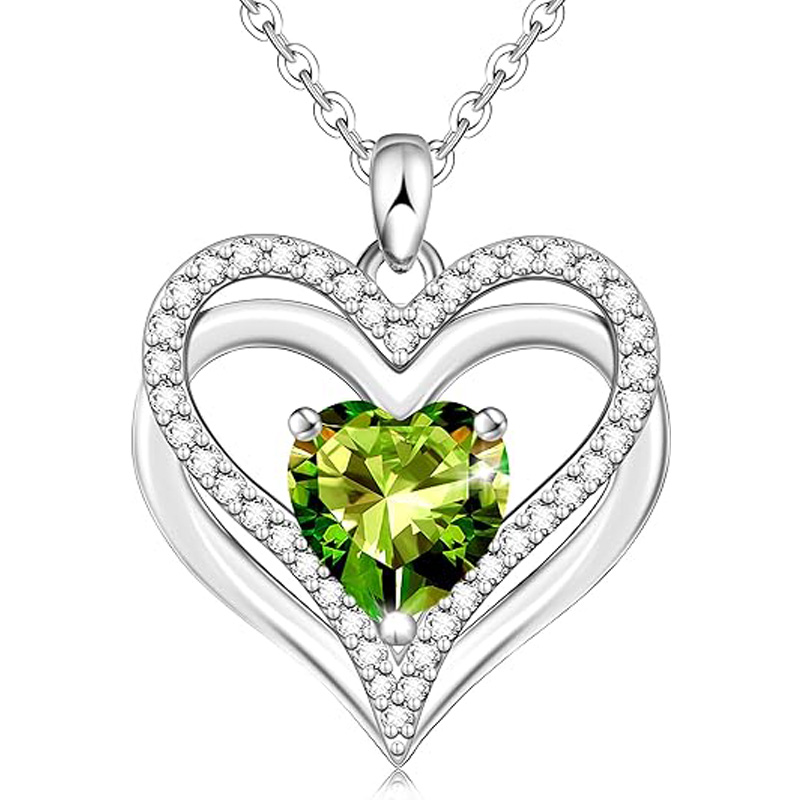 Sotiya 12 Birthstones Intertwined Heart Cut Necklace Sterling Silver-Sotiya