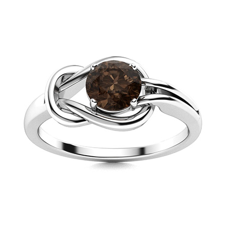 Sotiya Knot Solitaire Coffee Round Cut Engagement Ring Sterling Silver-Sotiya