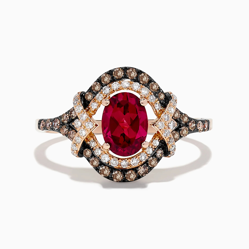 Sotiya Two Tone Halo Oval Cut Coffee Engagement Ring Sterling Silver-Sotiya