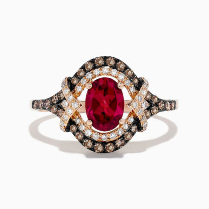 Sotiya Two Tone Halo Oval Cut Coffee Engagement Ring Sterling Silver-Sotiya