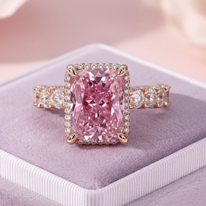 Sotiya Double Halo Sidestone Radiant Cut Engagement Ring Sterling Silver-Sotiya