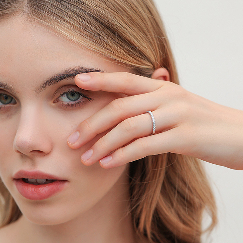 Sotiya Round Cut Moissanite Women's Wedding Ring Sterling Silver-Sotiya