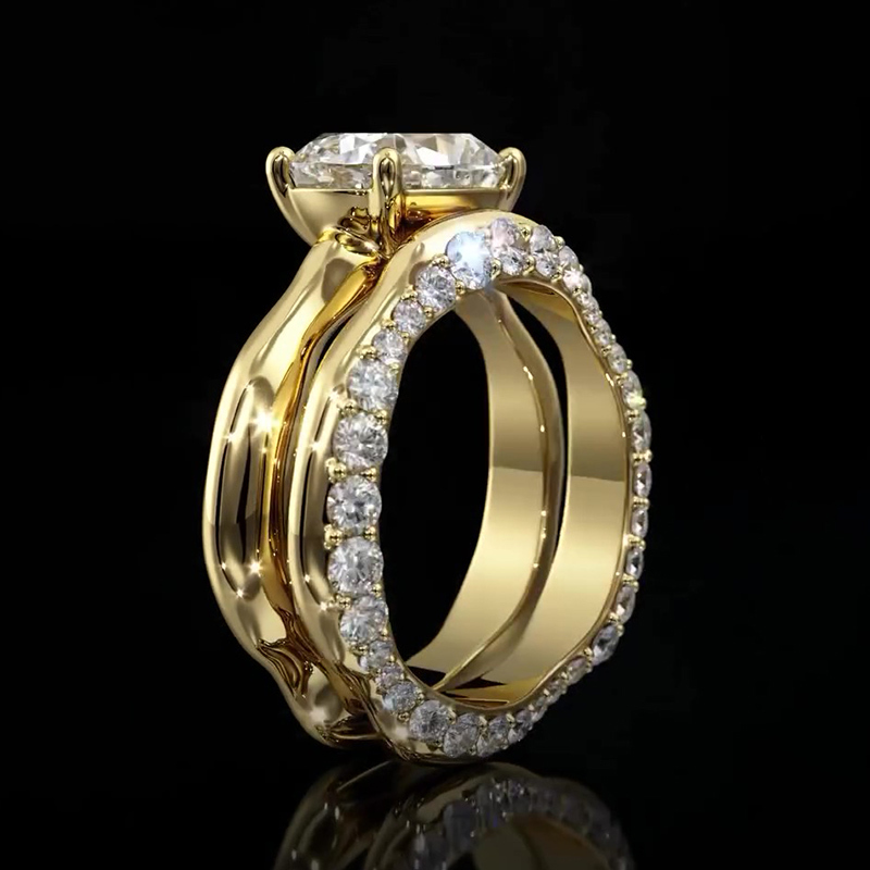 Sotiya East West Rec Cushion Cut Bridal Wedding Ring Set Sterling Silver-Sotiya