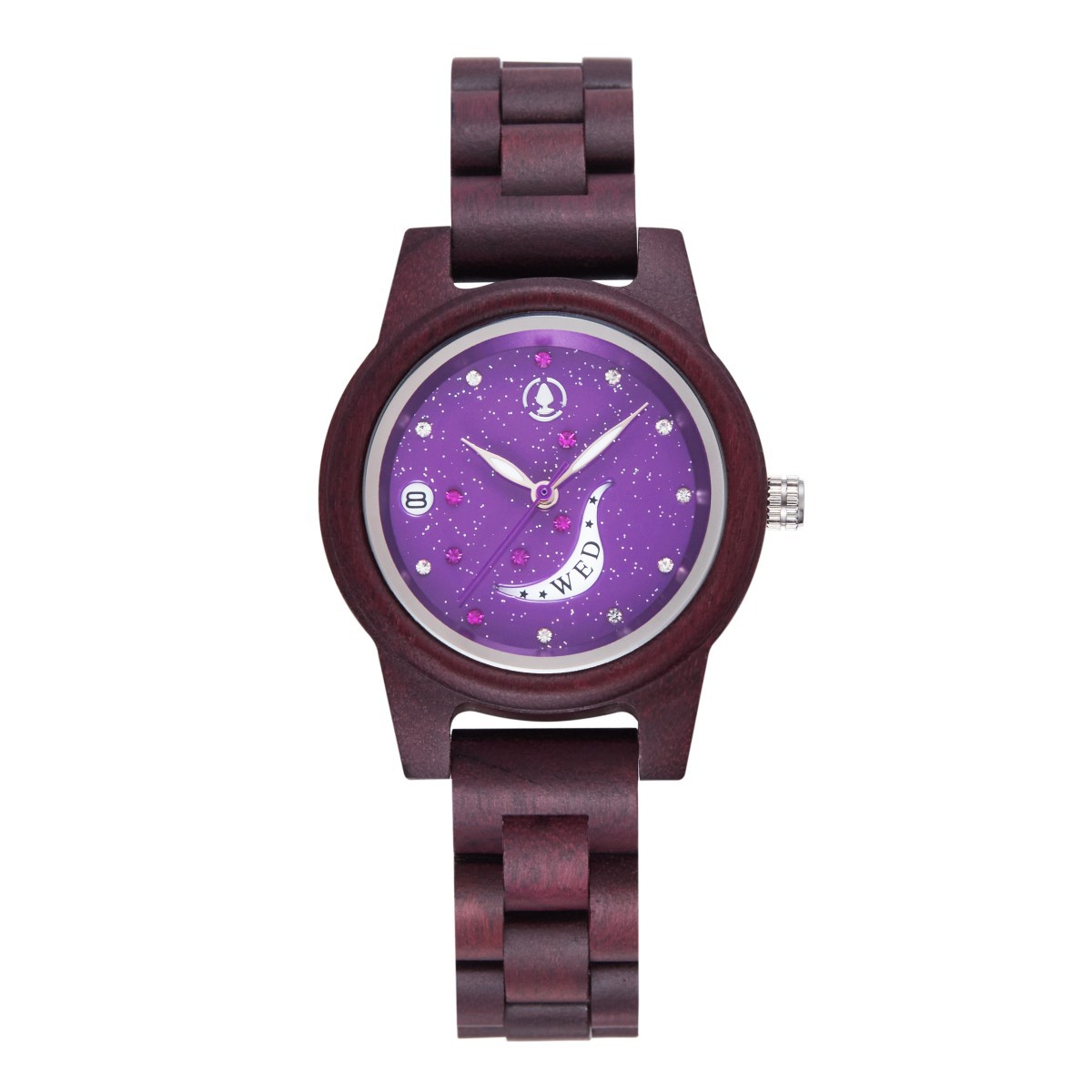 Sotiya Seven Stars and Moon Dial Quartz Wooden Watch-Sotiya