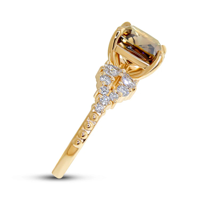 Sotiya Sidestone Coffee Cushion Cut Engagement Ring Sterling Silver-Sotiya