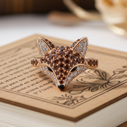 Sotiya Animal City Fox Design Coffee Cocktail Ring-Sotiya