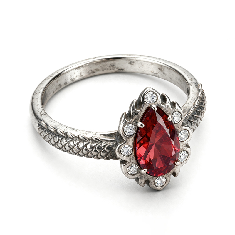 Sotiya Duskendale Fire & Blood Pear Cut Engagement Ring Sterling Silver-Sotiya